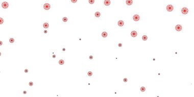 Çiçekli açık kırmızı vektör karalama deseni. Basit arka planda doğal tarzda renkli çiçekler. Yepyeni iş tasarımı.