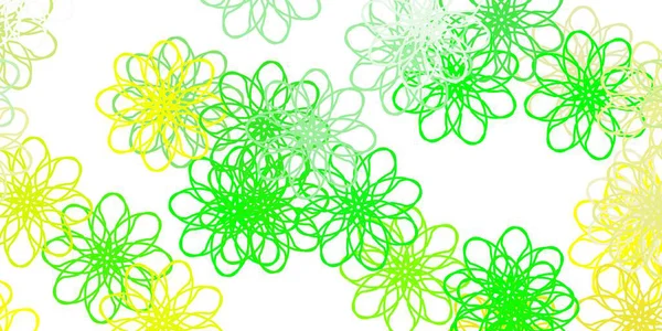 Hellgrünes Gelbes Vektor Natürliches Kunstwerk Mit Blumen Farbverlauf Bunte Abstrakte — Stockvektor