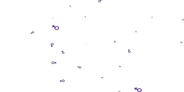 Світло Фіолетовий Векторний Фон Символами Сили Жінки Ілюстрація Ознаками Жіночої — стоковий вектор