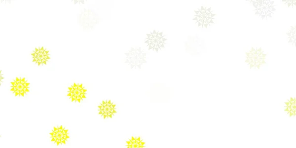 Hellgelbes Vektormuster Mit Farbigen Schneeflocken Kluge Geometrische Abstrakte Illustration Mit — Stockvektor