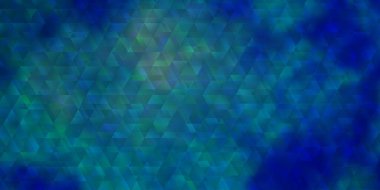 Çizgileri ve üçgenleri olan hafif Mavili vektör arka planı. Renkli üçgenlerle soyut çizimler yaparak. Broşürler, broşürler için desen