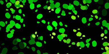 Koyu yeşil, sarı vektör arkaplan ve kaotik şekiller. Basit bir şekilde gradyan olan renkli soyut biçimler. Duvar kağıdı seti için zarif tasarım.