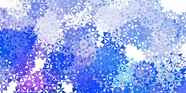 浅蓝色的矢量背景和圣诞节的雪花 色彩艳丽的插图与圣诞风格的雪元素 新年广告 小册子模式 — 图库矢量图片