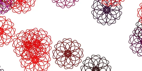 Ανοιχτό Ροζ Κόκκινο Διάνυσμα Doodle Πρότυπο Λουλούδια Βαθμιδωτά Πολύχρωμα Αφηρημένα — Διανυσματικό Αρχείο