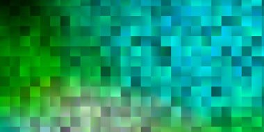 Açık mavi, dikdörtgenli sarı vektör şablonu. Gradyan dikdörtgenleri olan bir resim. İş broşürleri, broşürler için desen