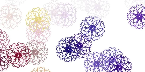 Açık pembe, çiçekli sarı vektör karalama şablonu. Sıradan arka planda çiçekler olan basit bir tasarım. Kadınlar için gündüz terfisi.