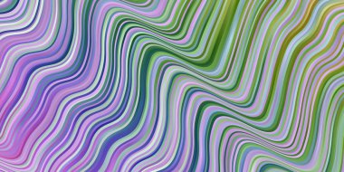 Bükülmüş çizgileri olan ışık çok renkli vektör arkaplanı. Çizgili soyut gradyan çizimi. İş broşürleri, broşürler için desen