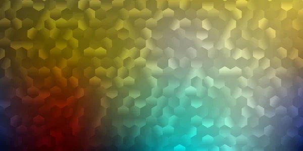 Disposition Vectorielle Bleu Clair Jaune Avec Des Formes Hexagones Illustration — Image vectorielle
