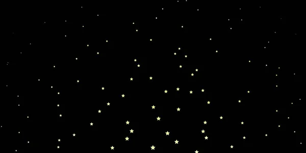 Verde Oscuro Fondo Vectorial Amarillo Con Estrellas Pequeñas Grandes Ilustración — Archivo Imágenes Vectoriales