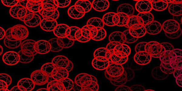 Dunkelrosa Roter Vektorhintergrund Mit Okkulten Symbolen Bunte Mystische Symbole Mit — Stockvektor