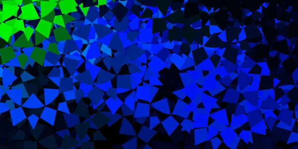 Fondo Vectorial Azul Oscuro Verde Con Formas Poligonales Ilustración Abstracta — Vector de stock