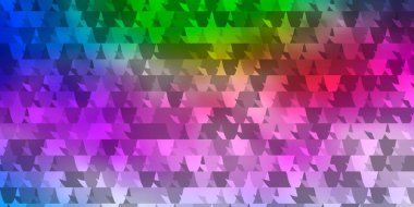 Açık mavi, kristalleri ve üçgenleri olan kırmızı vektör şablonu. Soyut üçgenli dekoratif tasarım. Reklamlar için desen.