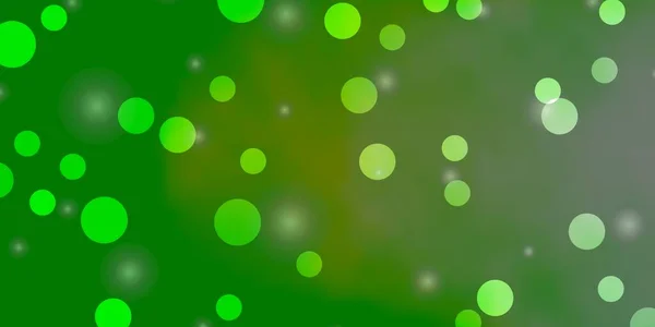 Textura Vectorial Verde Claro Con Círculos Estrellas Discos Coloridos Estrellas — Archivo Imágenes Vectoriales