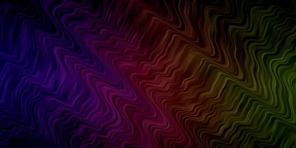 Dunkelrosa Gelber Vektorhintergrund Mit Gebogenen Linien Helle Illustration Mit Kreisförmigen — Stockvektor