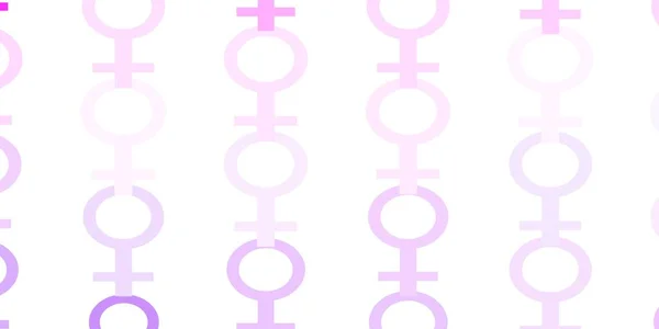 Luz Púrpura Patrón Vectorial Rosa Con Elementos Feministas Diseño Sencillo — Vector de stock