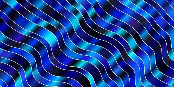 Темный Синий Векторный Фон Изогнутыми Линиями Красочная Иллюстрация Состоящая Кривых — стоковый вектор