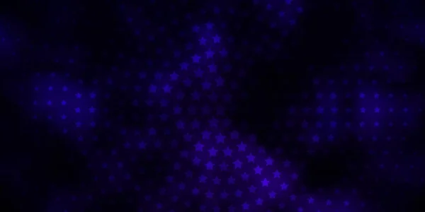 暗い紫色のベクトルの背景と大小の星 グラデーションの星の抽象的なスタイルでカラフルなイラスト 贈り物を包むパターン — ストックベクタ