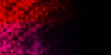 Koyu mavi, kırmızı vektör desenli çizgiler, üçgenler. Renkli üçgenli soyut gradyan tasarımı. Terfileriniz için tasarım.