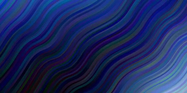 Темная Векторная Компоновка Синего Цвета Кривыми Яркая Иллюстрация Круговыми Дугами — стоковый вектор