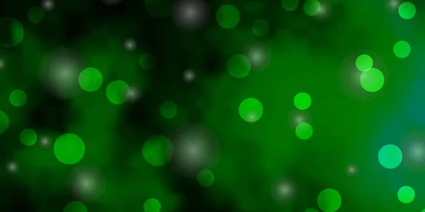 Lichtblauwe Groene Vectortextuur Met Cirkels Sterren — Stockvector