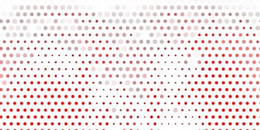 Lekeli kırmızı vektör arkaplanı. Baloncuklu gradyan tarzda soyut dekoratif tasarım. Bir marka kitabı için yeni şablon.