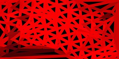 Açık kırmızı vektör poli üçgen düzeni. Üçgen konseptli mozaik renkli çizimler. İşiniz..