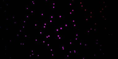 Koyu pembe, neon yıldızlı kırmızı vektör şablonu.