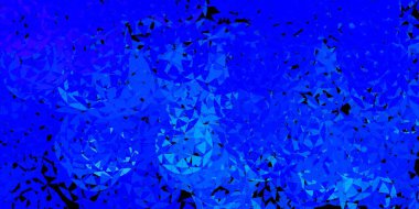 Üçgenli koyu mavi vektör arkaplan. Üçgen şekilleri soyut bir şekilde renk değişimine sahiptir. Reklamlar için şablon.