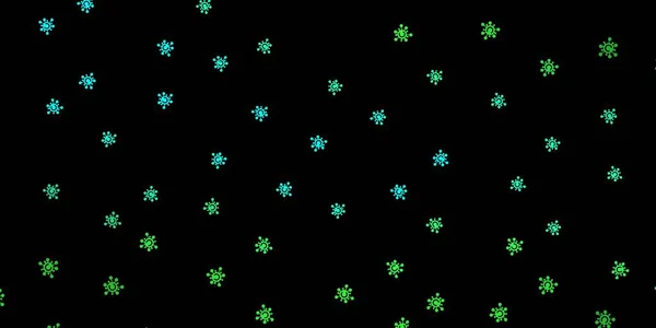 带有疾病符号的深绿色矢量纹理 精美的插图 带有装饰风格的圆圆的标志 生物危害警报的设计 — 图库矢量图片