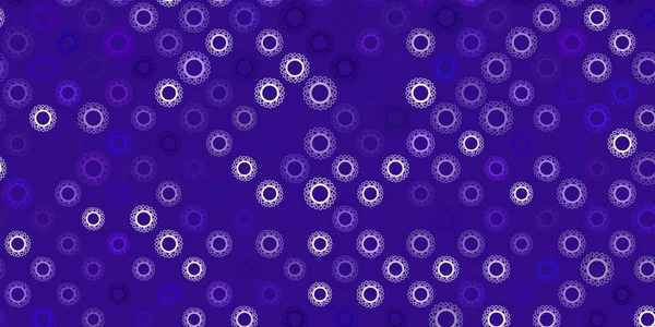 Темно Фиолетовый Векторный Рисунок Элементами Коронавируса Умная Иллюстрация Коварными Знаками — стоковый вектор