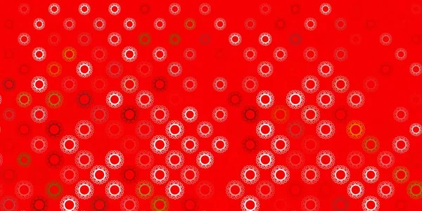 Modèle Vectoriel Vert Foncé Rouge Avec Des Éléments Coronavirus Illustration — Image vectorielle