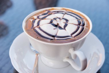 Sıcak cappuccino kahve kahve Cafe zamanla sakin ol
