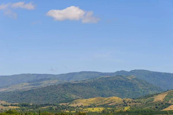Pięknych Górskich Krajobrazów Łąki Nicea Błękitne Niebo Chmura Słoneczny Dzień — Zdjęcie stockowe