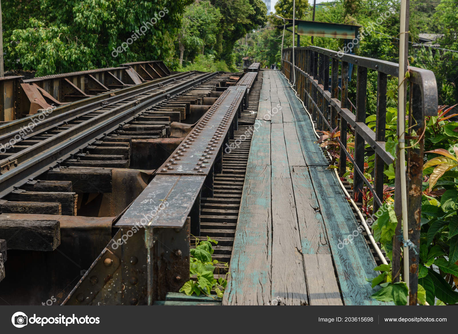 wooden railway bridge