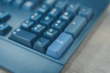 Bilgisayar klavye Close-up. Seçilen odak girmek düğme.