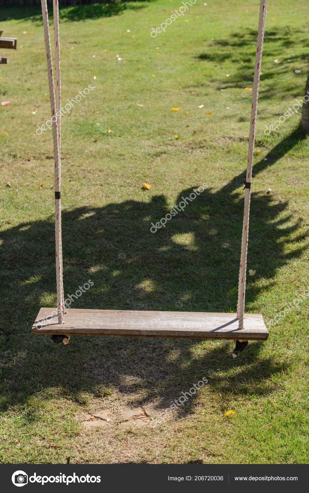 large wooden swing