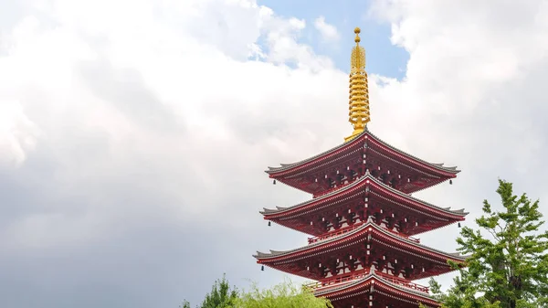Pagoda Senso Buddyjskiej Świątyni Położony Jest Dzielnicy Asakusa Senso Rozciągacz — Zdjęcie stockowe