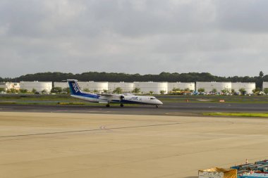 Tokyo - Temmuz 2018: Narita Uluslararası Havaalanı, Tokyo tüm Nippon Airways (Ana) Uçak.