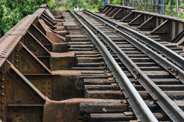 Puente Ferroviario Sobre Canal Paisaje Ferroviario —  Fotos de Stock