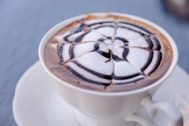 Sıcak cappuccino kahve kahve Cafe zamanla sakin ol