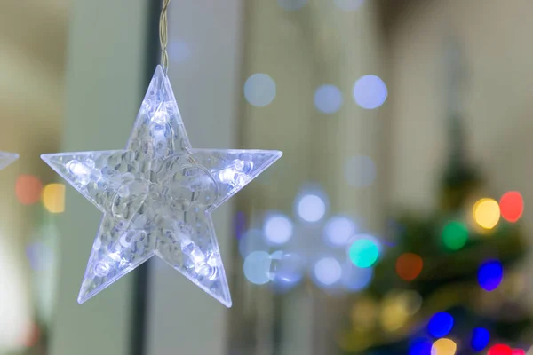 Zur Dekoration Hängen Der Winterzeit Weihnachten Sternschnuppen Inneneinrichtung Dekoration Mit — Stockfoto