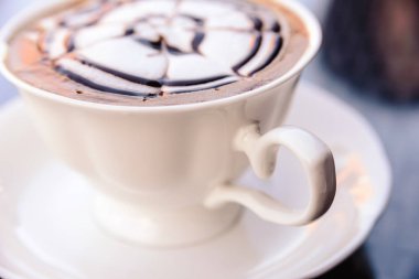 Sıcak cappuccino kahve kahve Cafe zamanla sakin ol