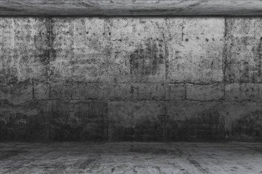 Boş beton oda, ürün görüntüleme ve fotokopi spa için arka plan