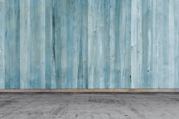 Empty room - concrete floor with wooden wall — Stock Photo, Image