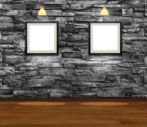 Blank frame on Granite stone wall, Template for product display and copy space