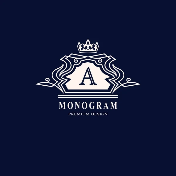 Monograma Gráfico Linha Design Logotipo Arte Elegante Carta Modelo Gracioso — Vetor de Stock