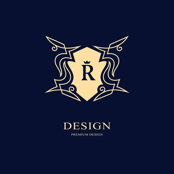 Lijn Graphics Monogram Elegant Art Logo Ontwerp Graceful Briefsjabloon Zakelijke — Stockvector