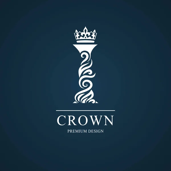 Elegantní Písmeno Půvabný Královský Styl Krásné Kaligrafické Logo Ročník Kreslený — Stockový vektor