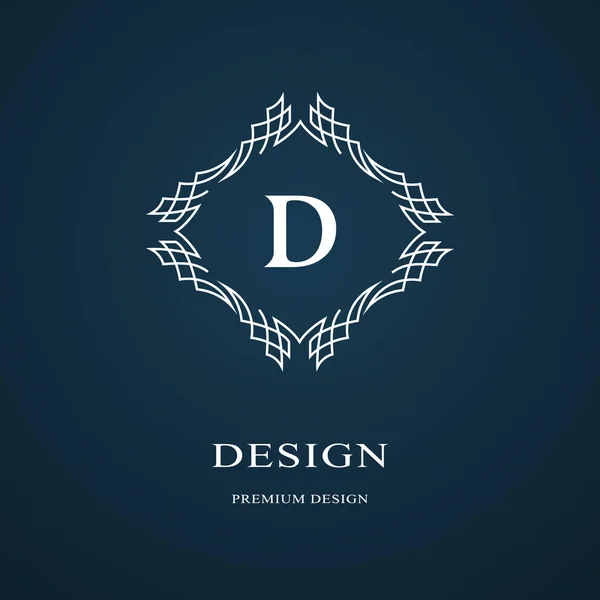 Monograma Gráficos Línea Diseño Elegante Del Logotipo Del Arte Carta — Vector de stock