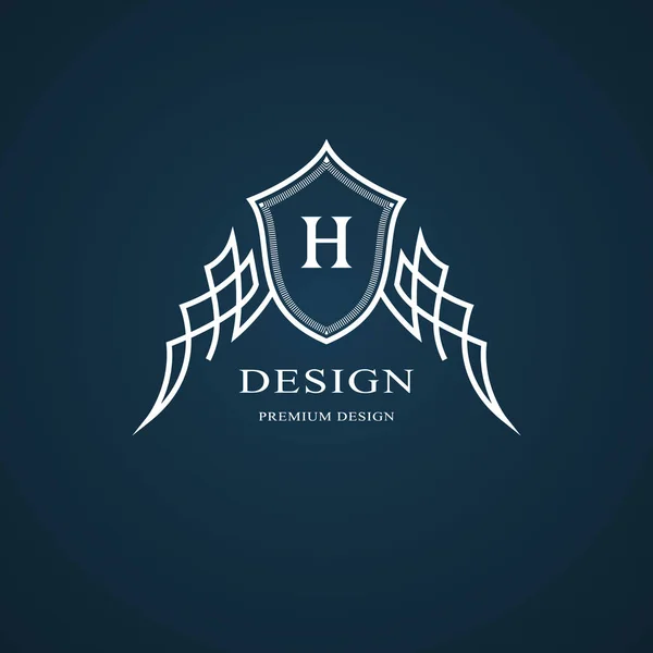 Монограмма Линейной Графики Элегантный Дизайн Логотипа Буква Грациозный Шаблон Деловой — стоковый вектор